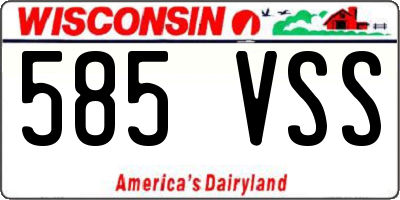 WI license plate 585VSS