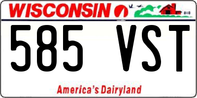 WI license plate 585VST