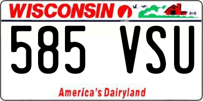 WI license plate 585VSU