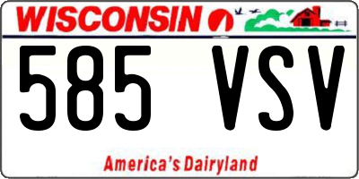 WI license plate 585VSV