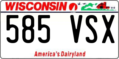 WI license plate 585VSX