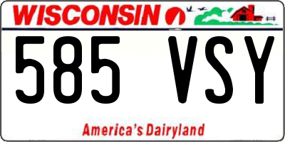 WI license plate 585VSY