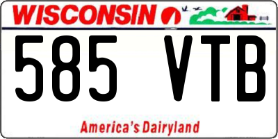 WI license plate 585VTB