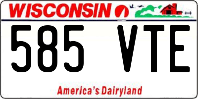 WI license plate 585VTE