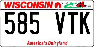 WI license plate 585VTK