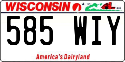WI license plate 585WIY