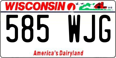 WI license plate 585WJG