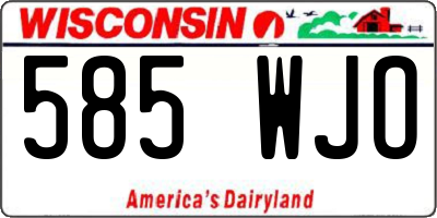 WI license plate 585WJO