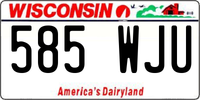 WI license plate 585WJU