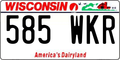 WI license plate 585WKR