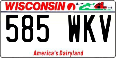 WI license plate 585WKV