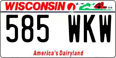 WI license plate 585WKW