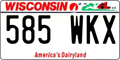 WI license plate 585WKX