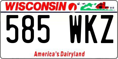WI license plate 585WKZ