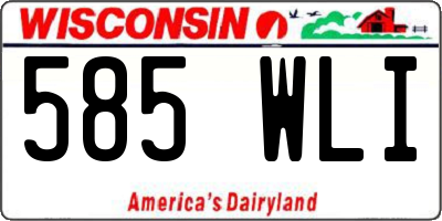 WI license plate 585WLI