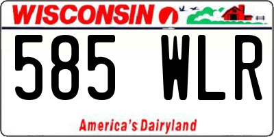 WI license plate 585WLR