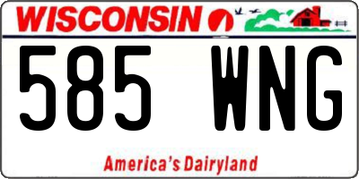 WI license plate 585WNG