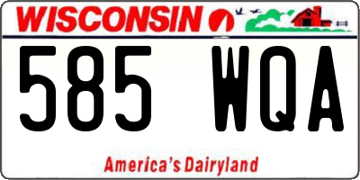 WI license plate 585WQA
