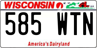 WI license plate 585WTN