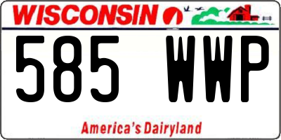 WI license plate 585WWP