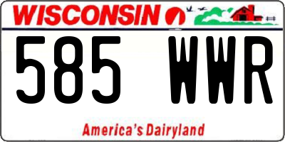 WI license plate 585WWR