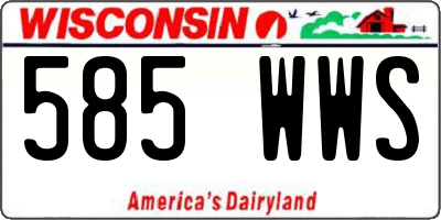 WI license plate 585WWS