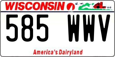 WI license plate 585WWV