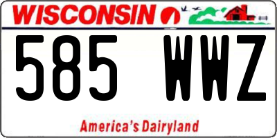 WI license plate 585WWZ