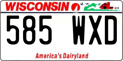 WI license plate 585WXD