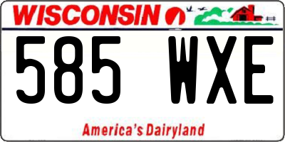 WI license plate 585WXE
