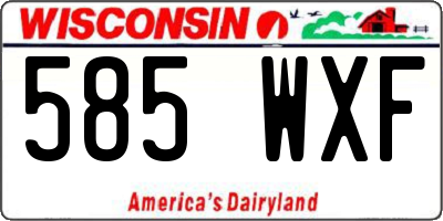 WI license plate 585WXF