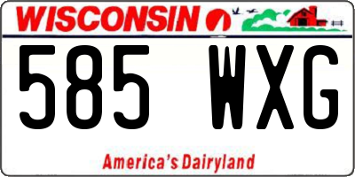 WI license plate 585WXG