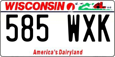 WI license plate 585WXK