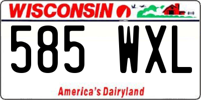 WI license plate 585WXL