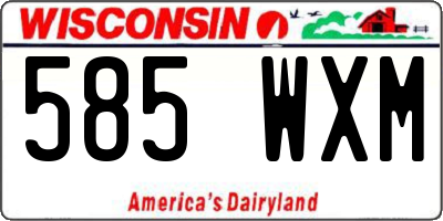 WI license plate 585WXM