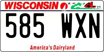 WI license plate 585WXN