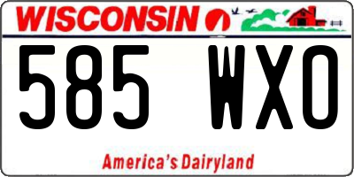 WI license plate 585WXO