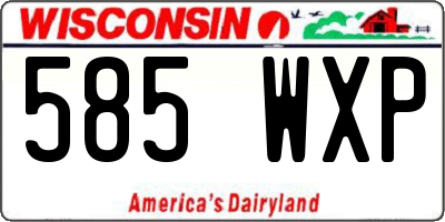 WI license plate 585WXP