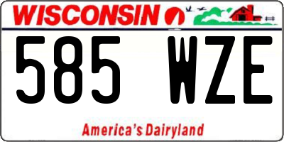 WI license plate 585WZE
