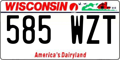 WI license plate 585WZT