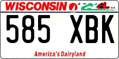 WI license plate 585XBK