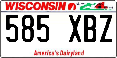 WI license plate 585XBZ