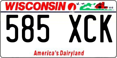 WI license plate 585XCK