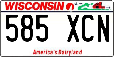 WI license plate 585XCN
