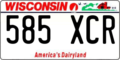 WI license plate 585XCR