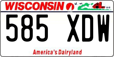 WI license plate 585XDW
