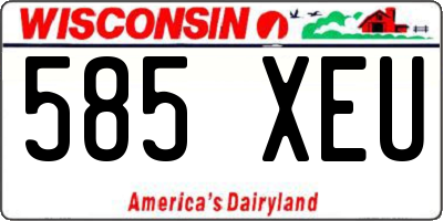 WI license plate 585XEU