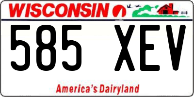 WI license plate 585XEV