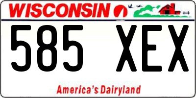 WI license plate 585XEX