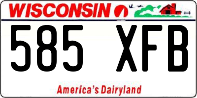 WI license plate 585XFB